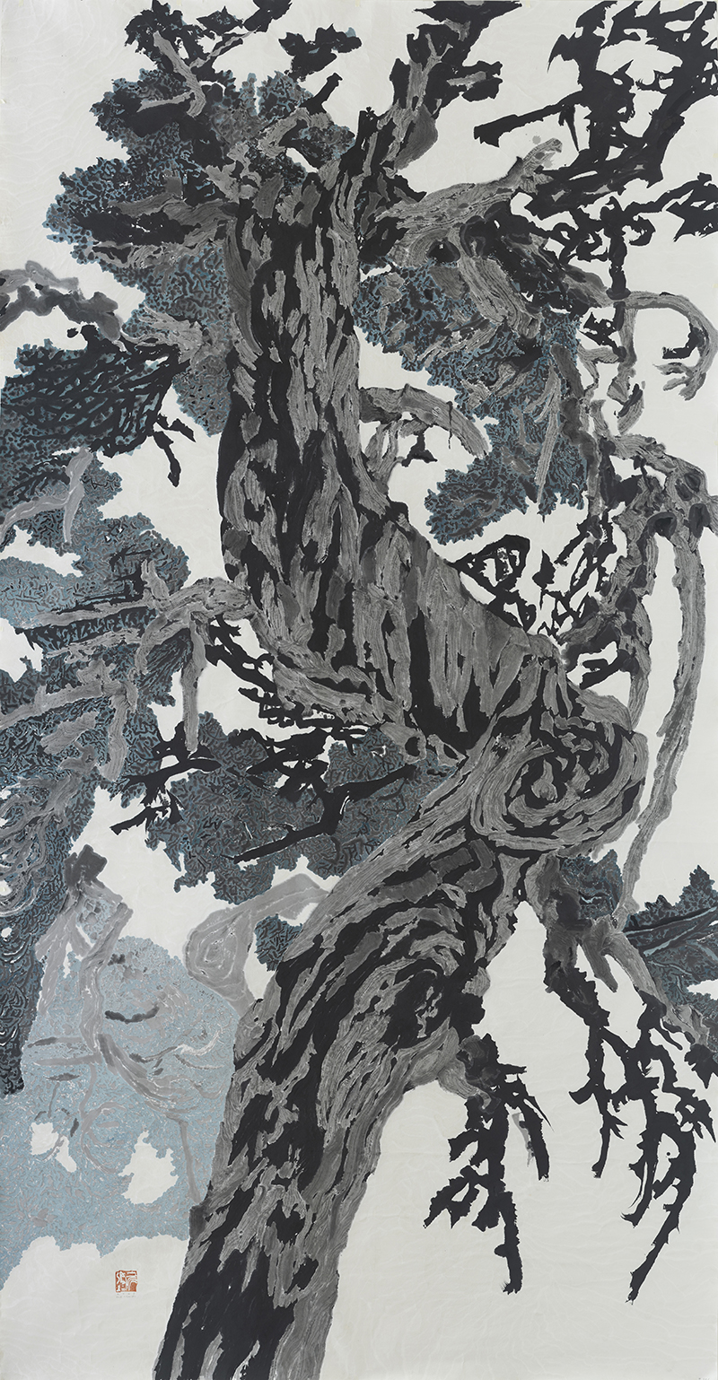 Jang Byeong Eun · Eastbrush · 张炳彥 · Old Tree · ink_on_paper · 3750mm_x_1960mm · 2025